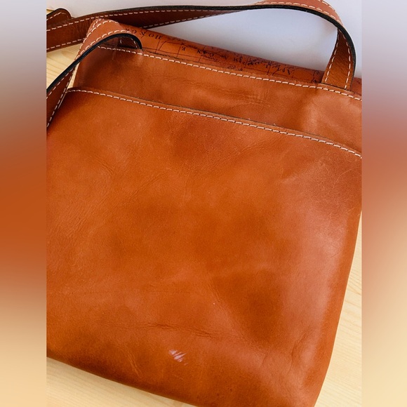 Patricia Nash Brown Crossbody Bag with Map Design - Picture 10 of 13